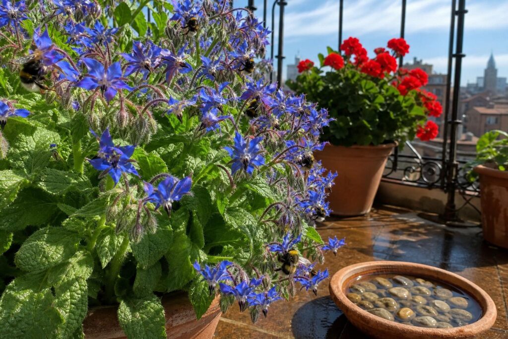 Les apiculteurs sont formels : votre balcon attirera bien plus les abeilles si vous remplacez le géranium par la bourrache