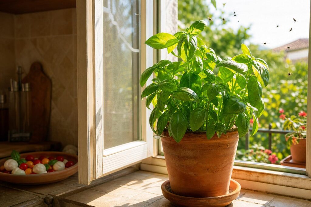 À l’approche de l’été, ce plant aromatique près d’une ouverture limite les visites indésirables sans aérosol
