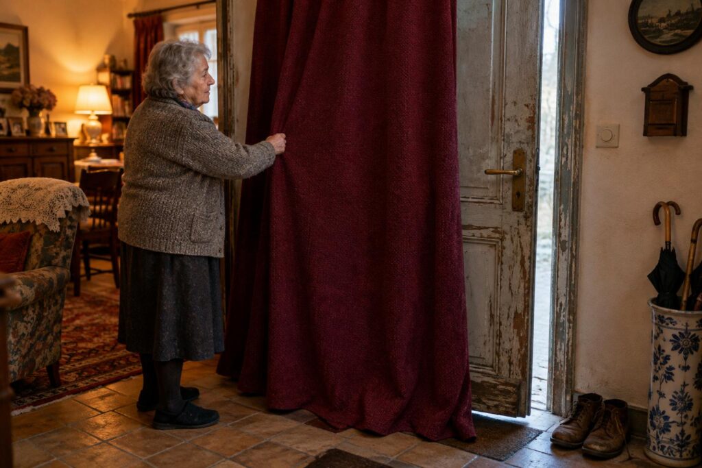 Dès novembre, nos grands-parents tendaient un rideau épais derrière la porte d’entrée : ce geste oublié n’avait rien de décoratif