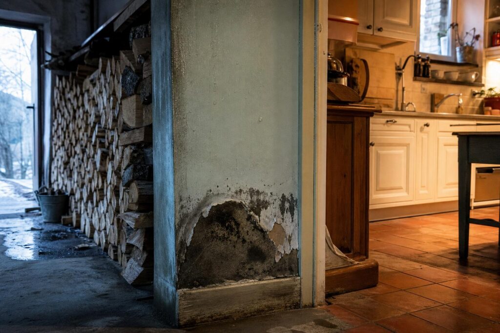 Il stocke ses stères de bois dans le garage pour l’hiver : quelques semaines plus tard, l’humidité envahit la cuisine