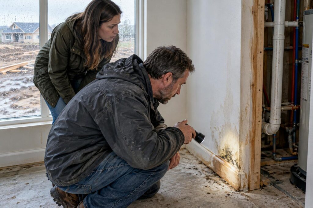 Maison construite sous la pluie : voici les risques de moisissures et ce qu’il faut vérifier avant d’acheter
