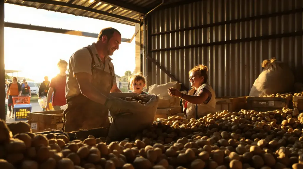 Pas-de-Calais : plutôt que de les jeter, un agriculteur distribue gratuitement ses pommes de terre invendues, et les habitants affluent