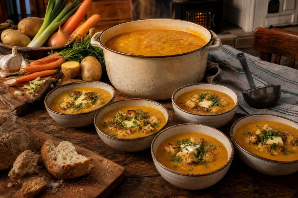 Trois carottes molles et un poireau oublié au fond du bac : voici ce que nos grands-mères en faisaient le soir, et pourquoi la recette revient en force