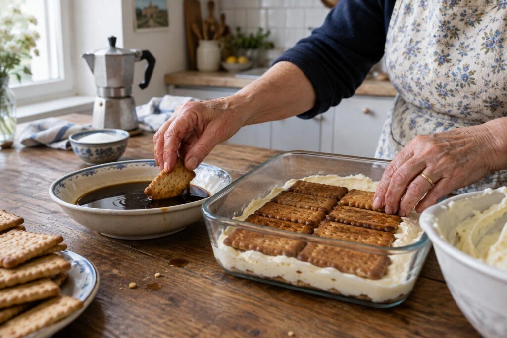 Un gâteau sans four avec des Petit Beurre et du café : le dessert d’antan qui se prépare en quelques minutes